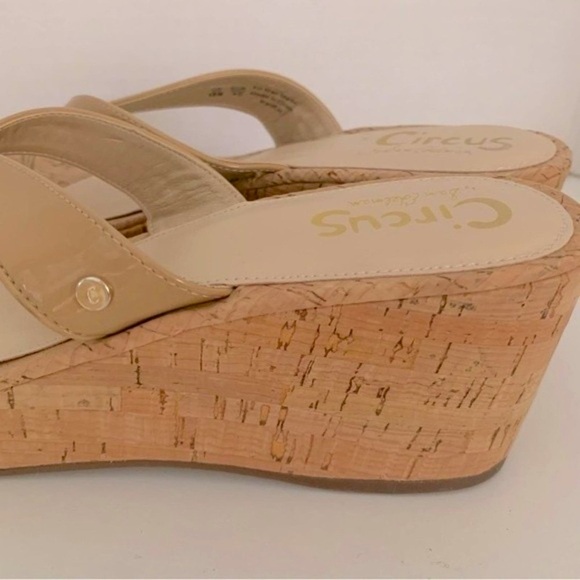 Circus Sam Edelman Raquel cork wedge platform heels sandals nude 10 M - Picture 5 of 12